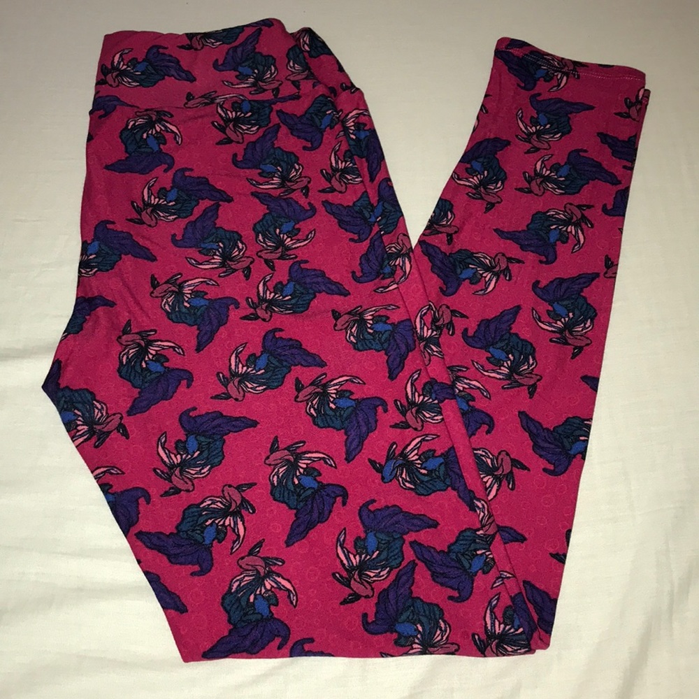 LuLaRoe pink beta betta fish leggings NEW OS